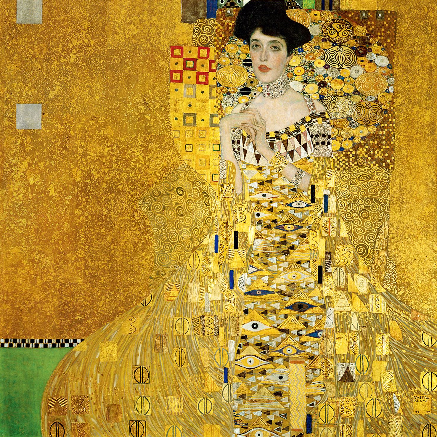 奥地利 克里姆特 阿德勒·布洛赫·鲍尔肖像 油彩金彩 138cm×138cm 1907