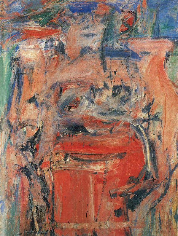 德·库宁 风景中的女人 布面油画 104.1cm×115.6cm 1955