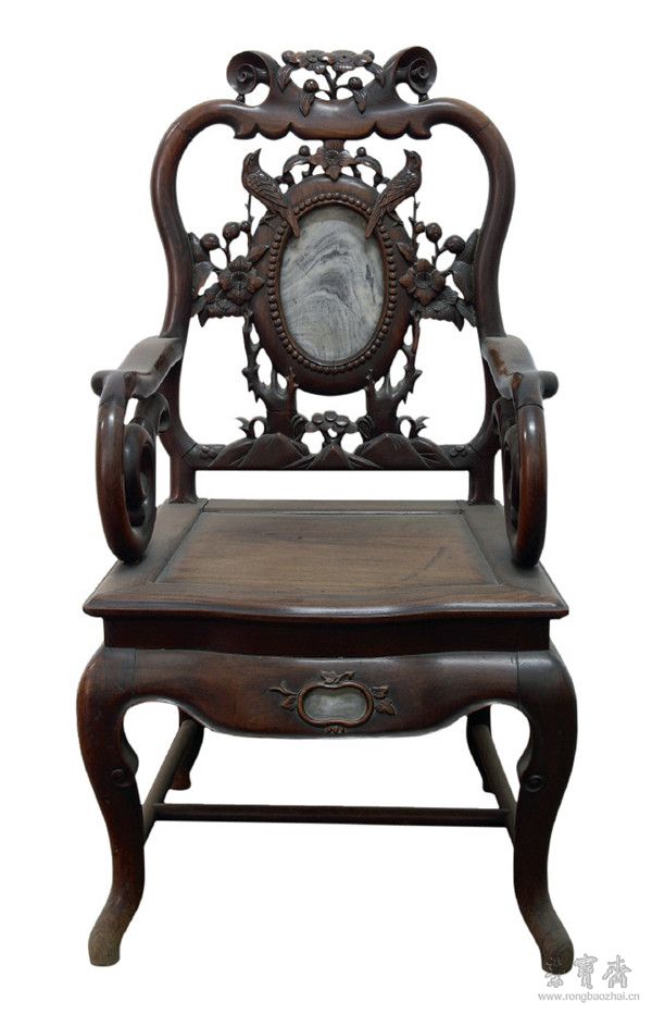 图12 清 红木太师椅 长56cm 宽65cm 高104.5cm 安徽博物院藏